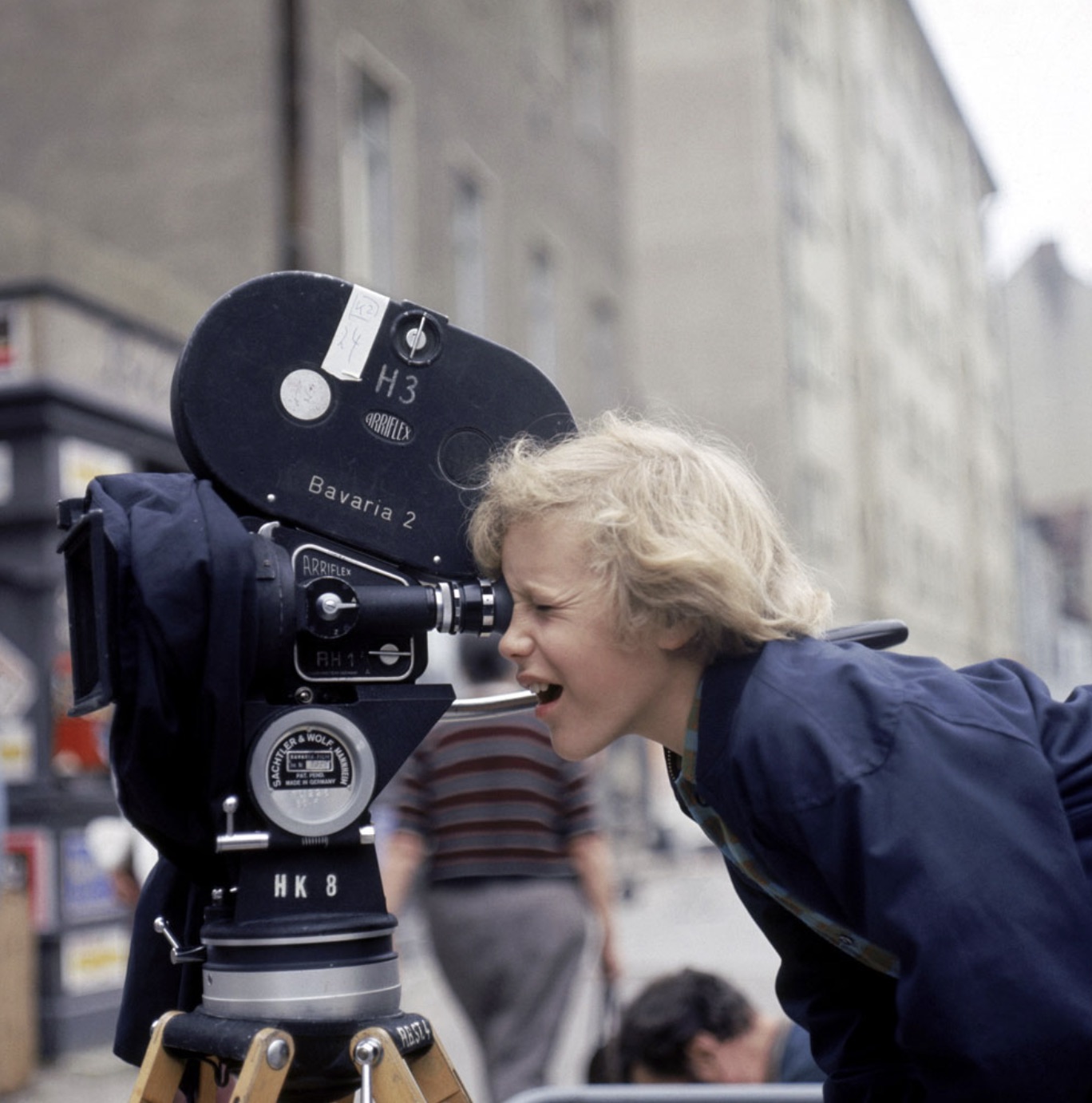 Peter Ostrum checking out a shot